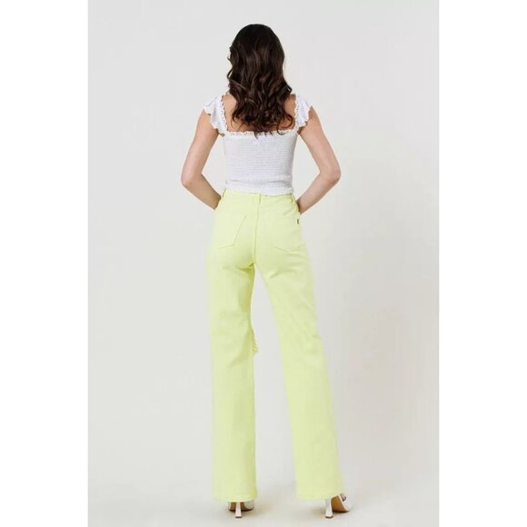 Vibrant M.i.U‎ High Waist Distressed Cutout Straight Leg Jeans Size 3 W25 NWT - Picture 4 of 4